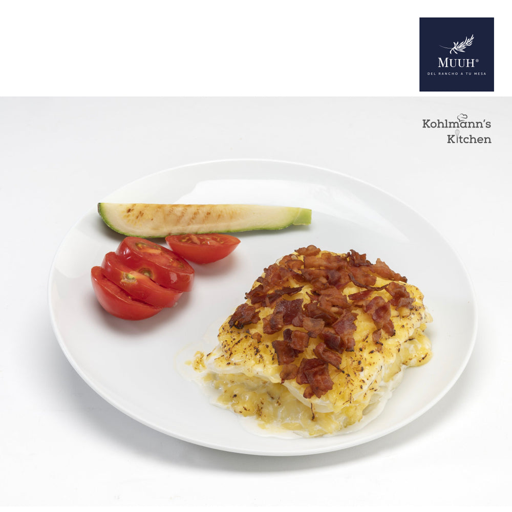 Papas Gratinadas con Tocino 1 KG